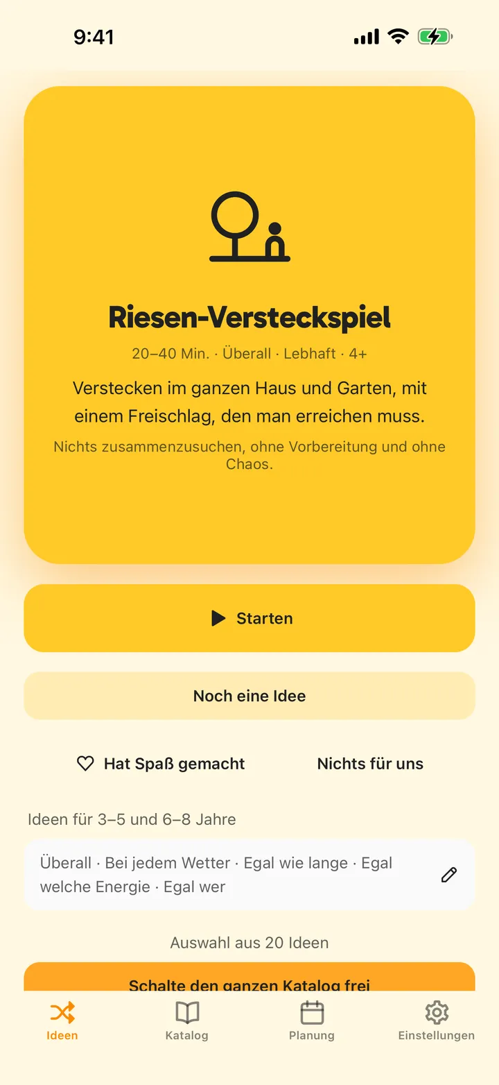 Schütteln für eine Idee, die passt