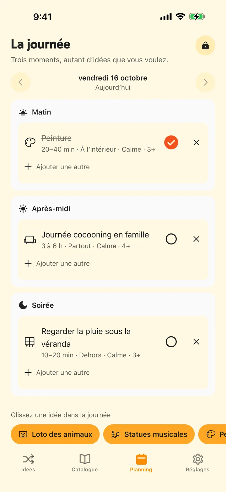 Planifiez la journée