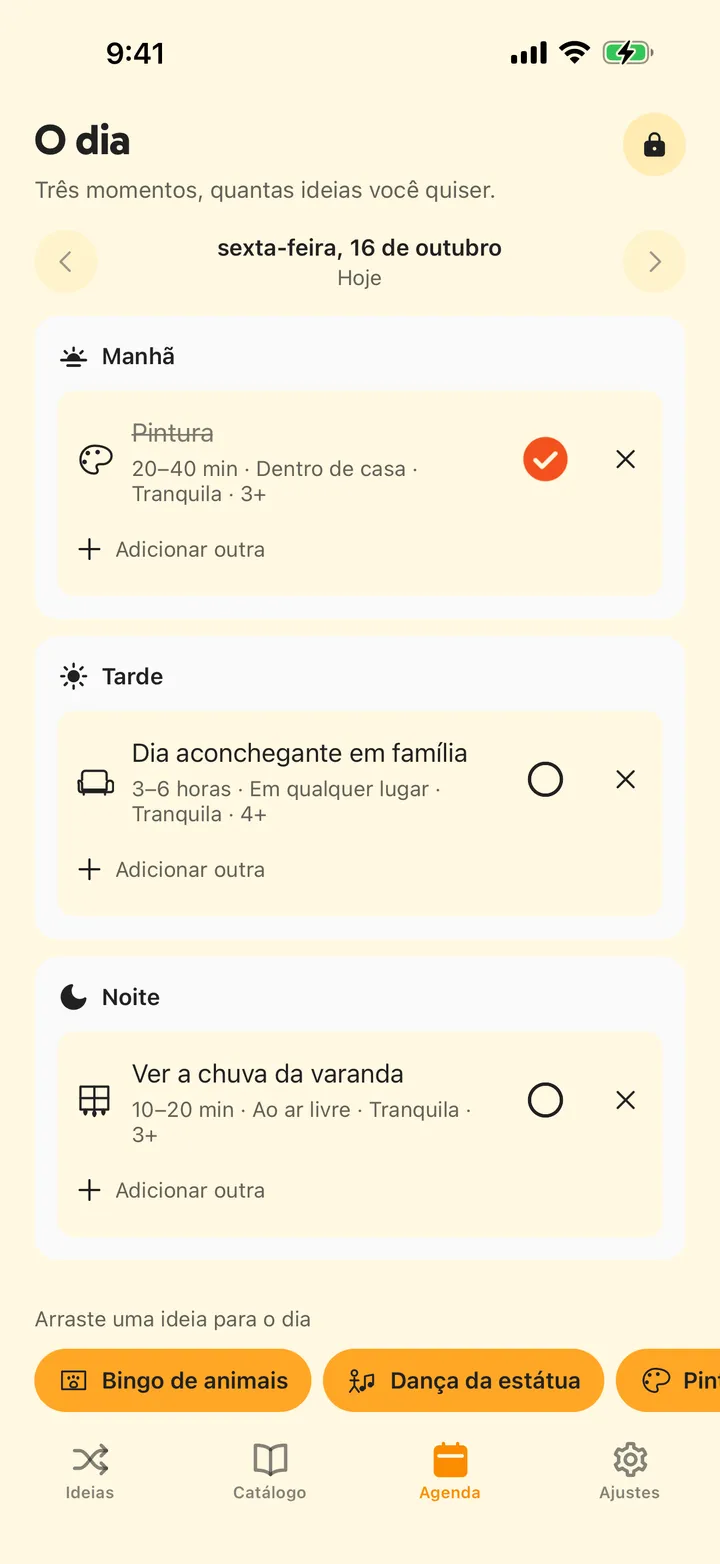 Planeje o dia
