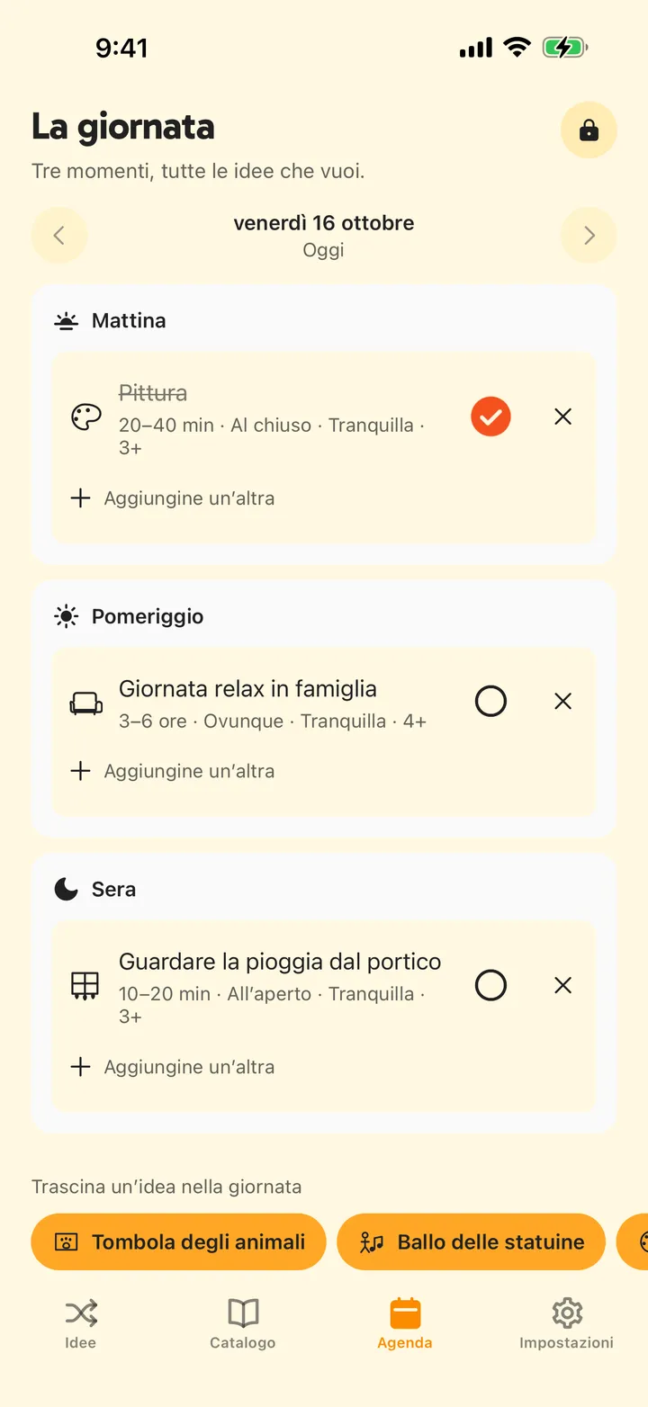 Pianifica la giornata