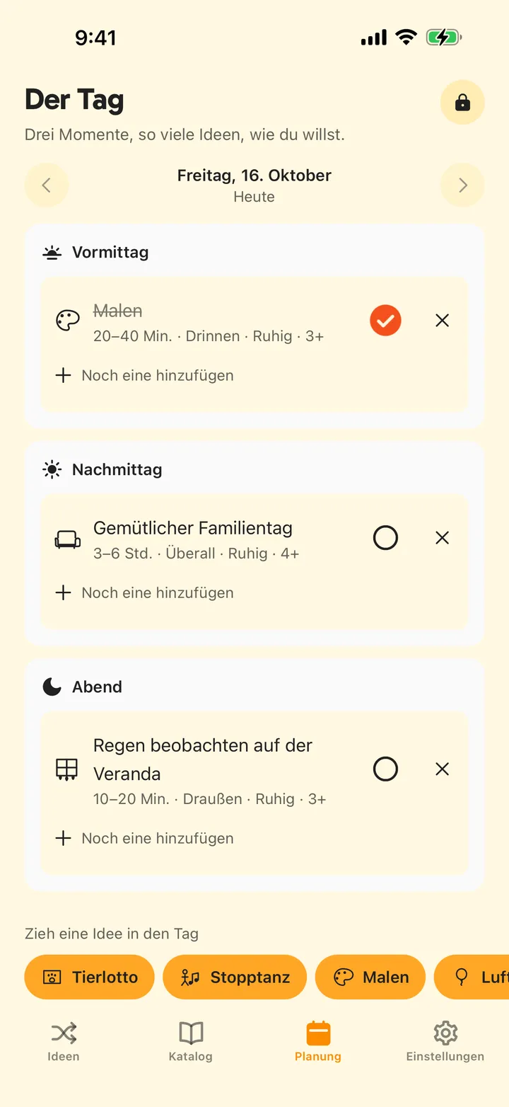 Den Tag planen